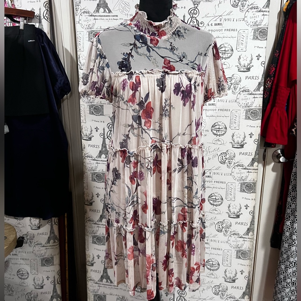 ruffled neck & three-tiered dress - Picture 9 of 9